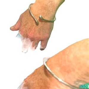 Adjustable bangle vintage Sterling Silver 925 bracelet arm cuff mens women